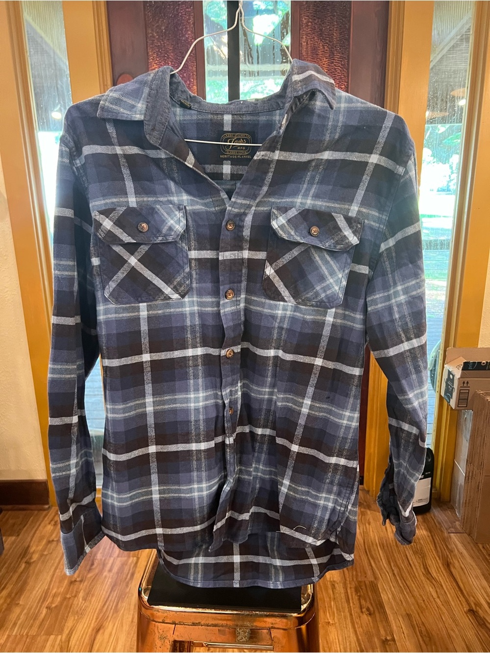 Unk Blue Plaid Casual Button-Down Shirt